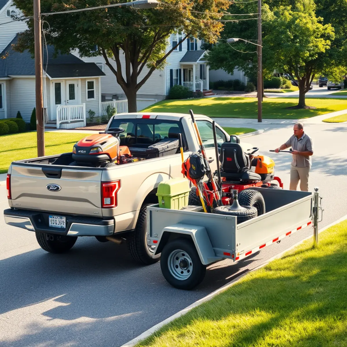 Landscaping truck and equipment used by Giachetto Landscape in Whitman, MA