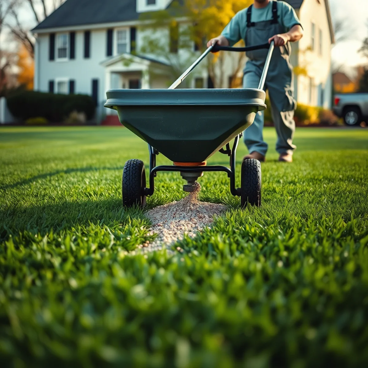 Healthy fertilized green lawn at a home in Whitman, MA