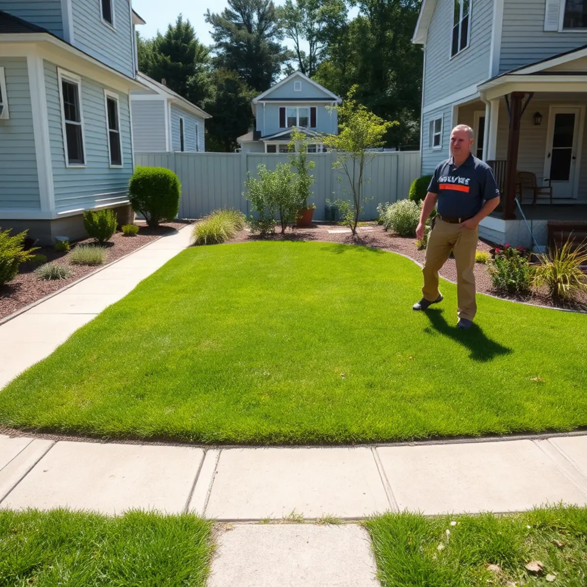 Compact residential lot with tidy landscaping in Avon, MA