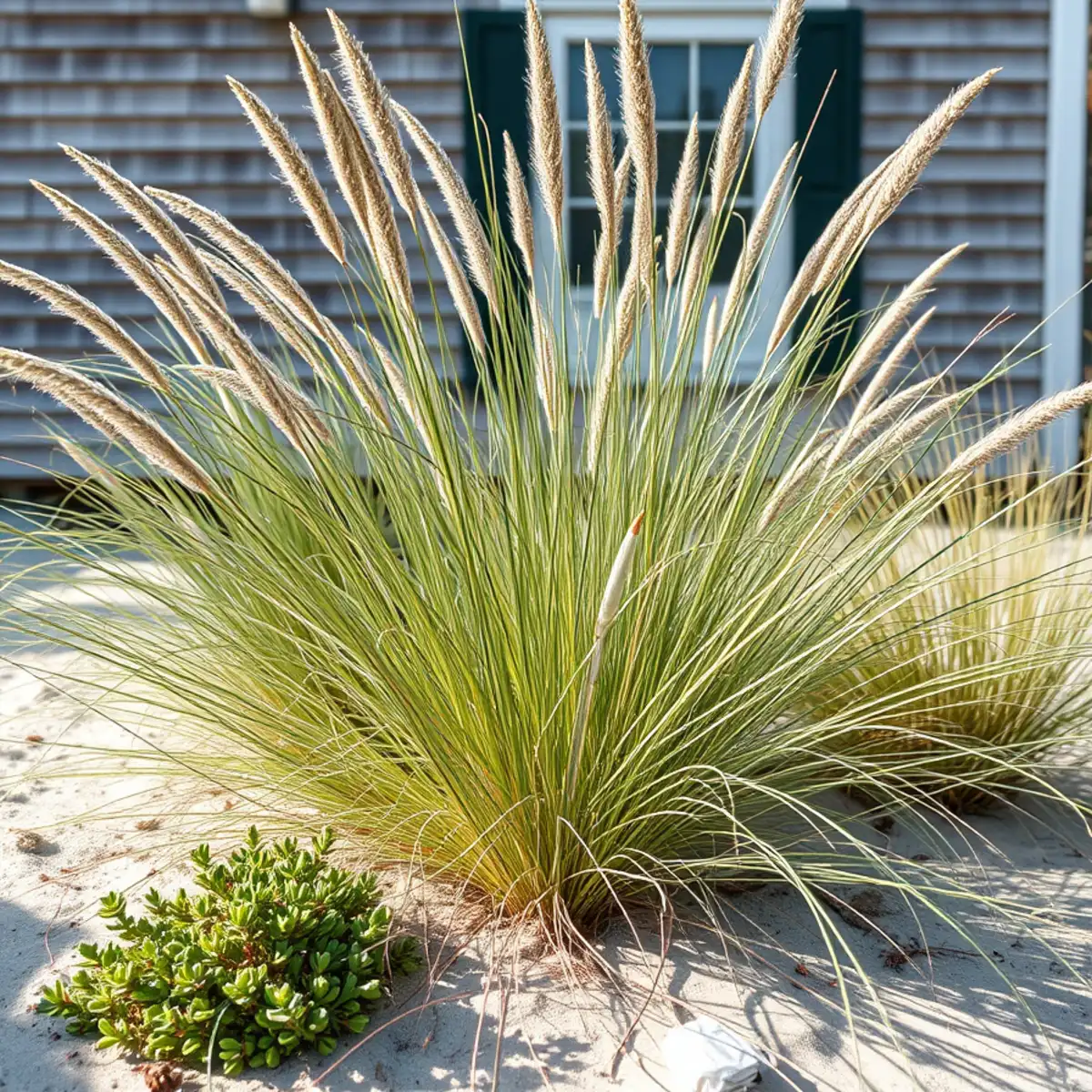 Salt-tolerant coastal planting at a Duxbury, MA home