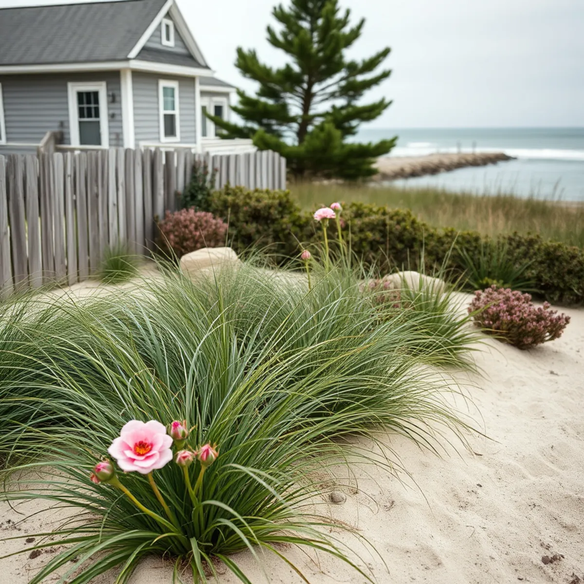 Beach-neighborhood landscaping near Brant Rock in Marshfield, MA