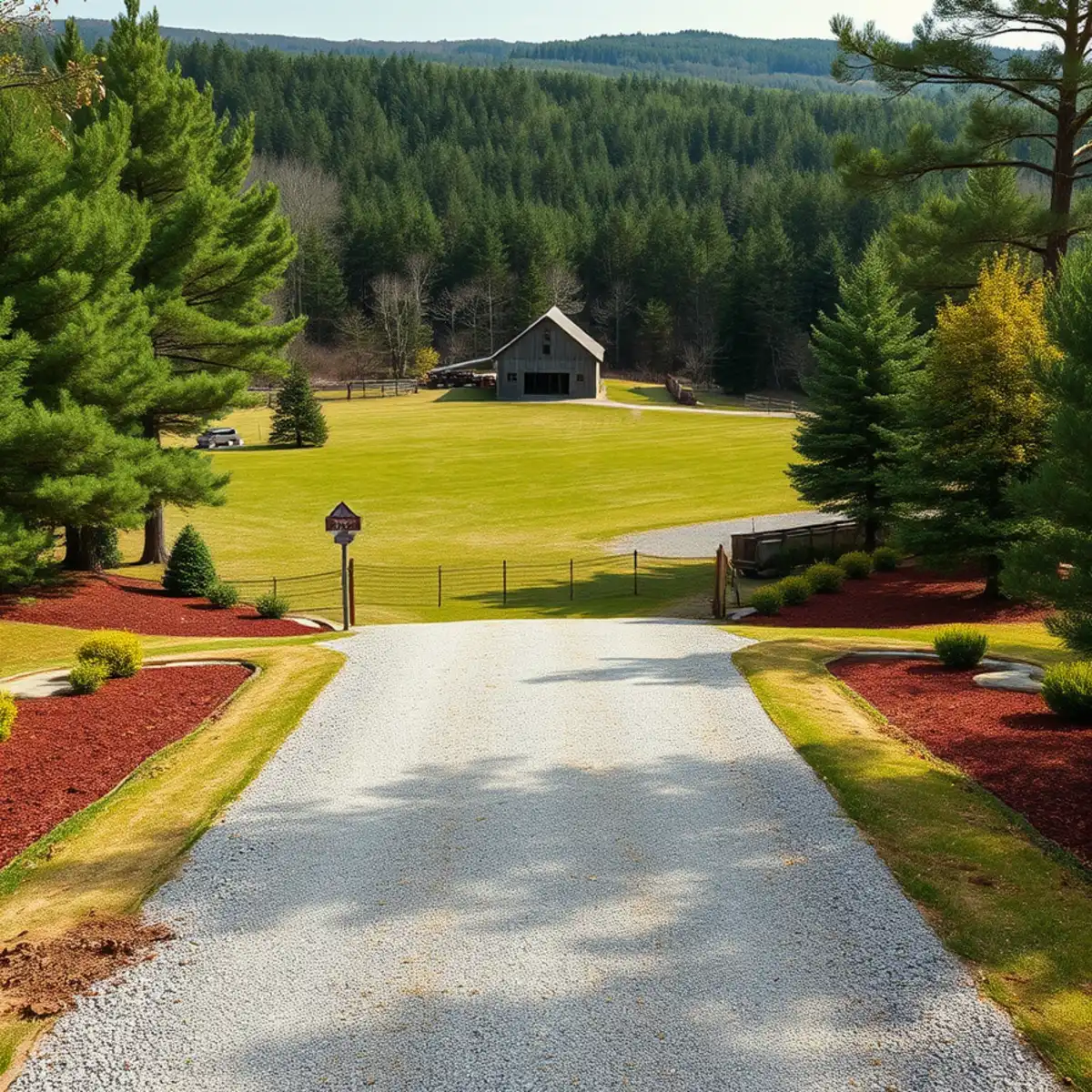 Rural property with large lawn and woods in Plympton, MA