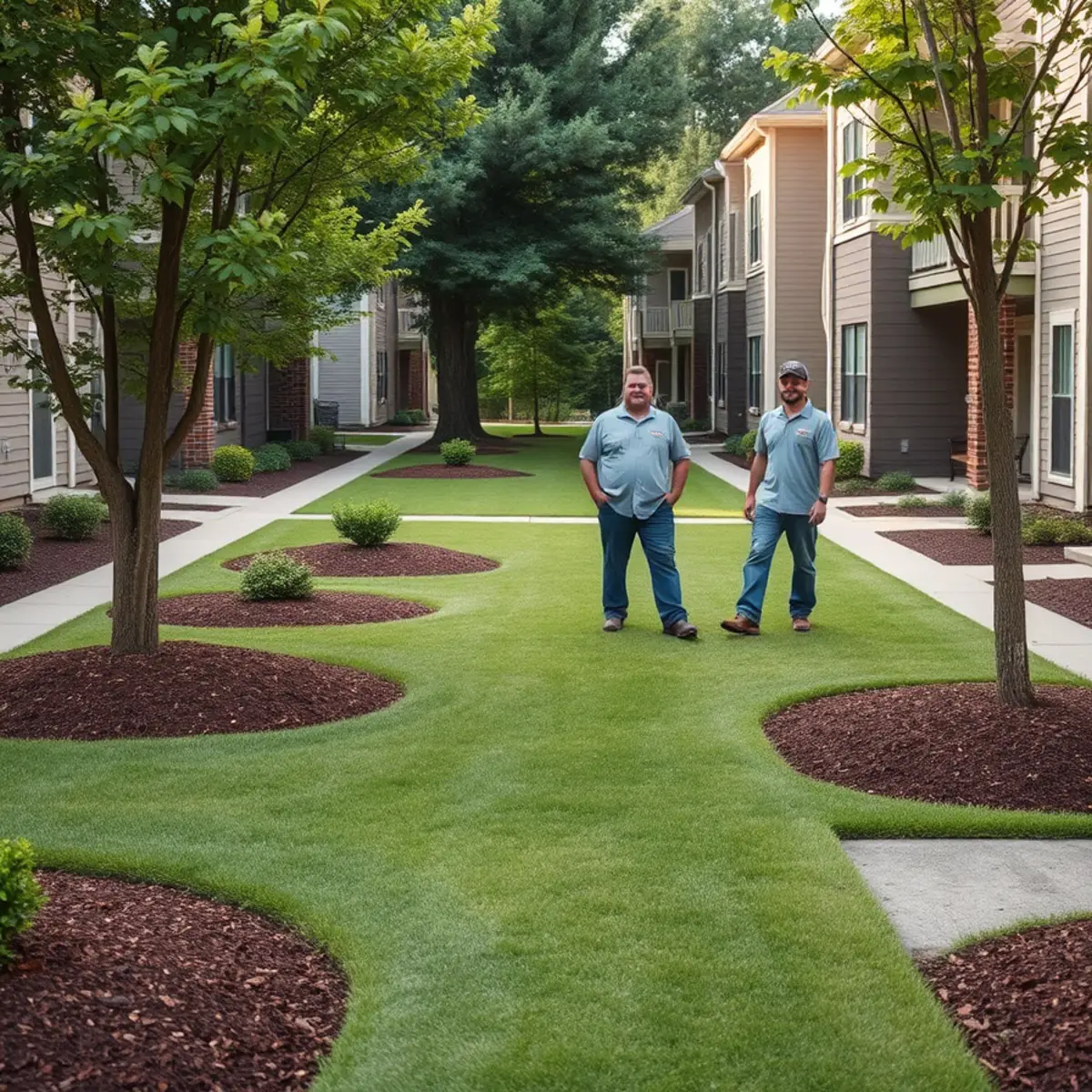 Landscaped lawn and shrubs at a home in Randolph, MA