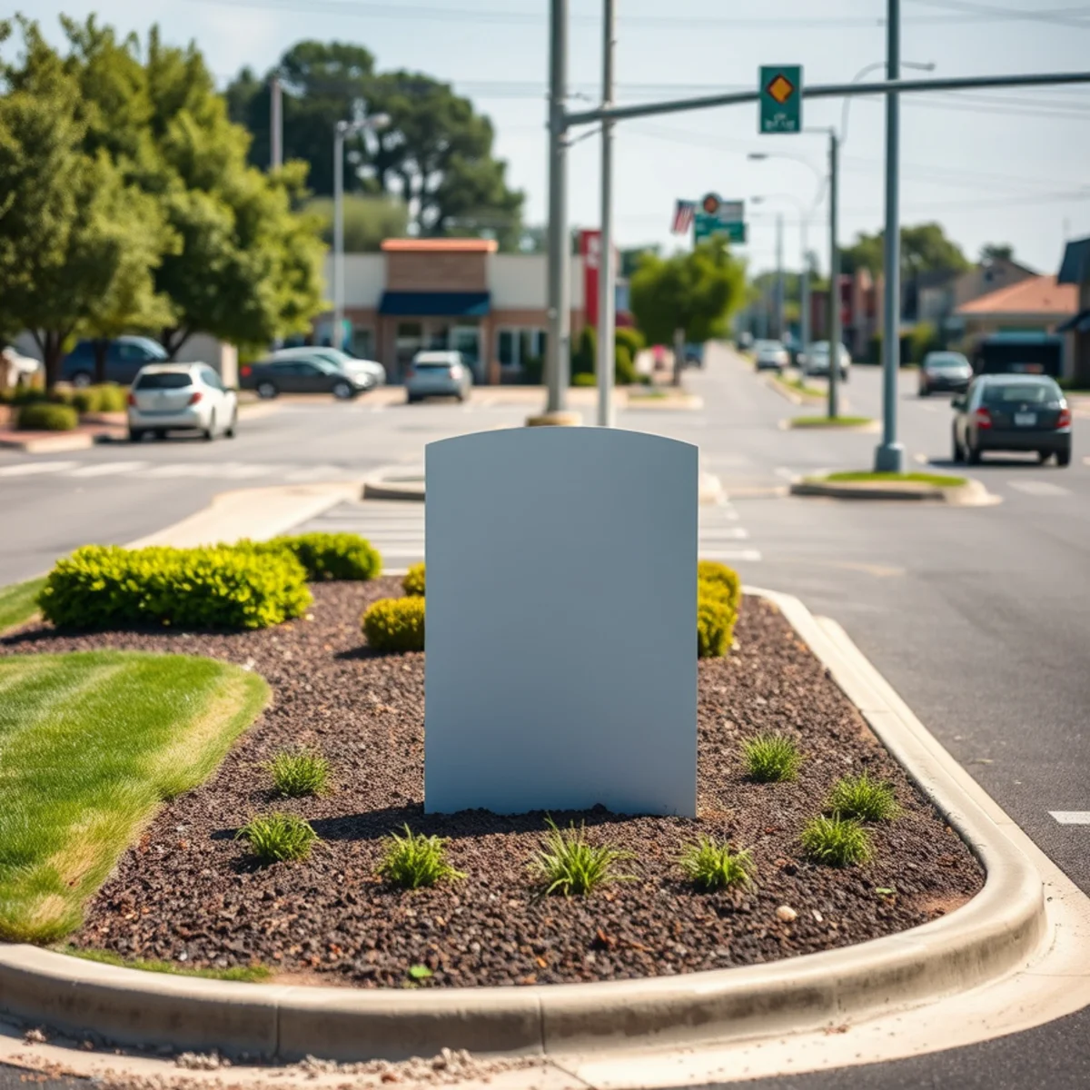 Commercial frontage landscaping along a Raynham, MA corridor