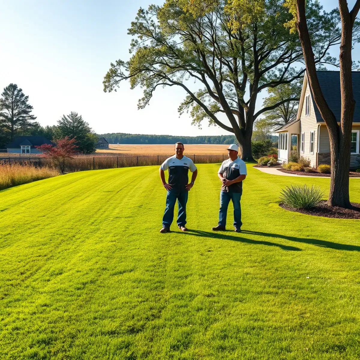 Green lawn and landscaped beds at a West Bridgewater, MA home
