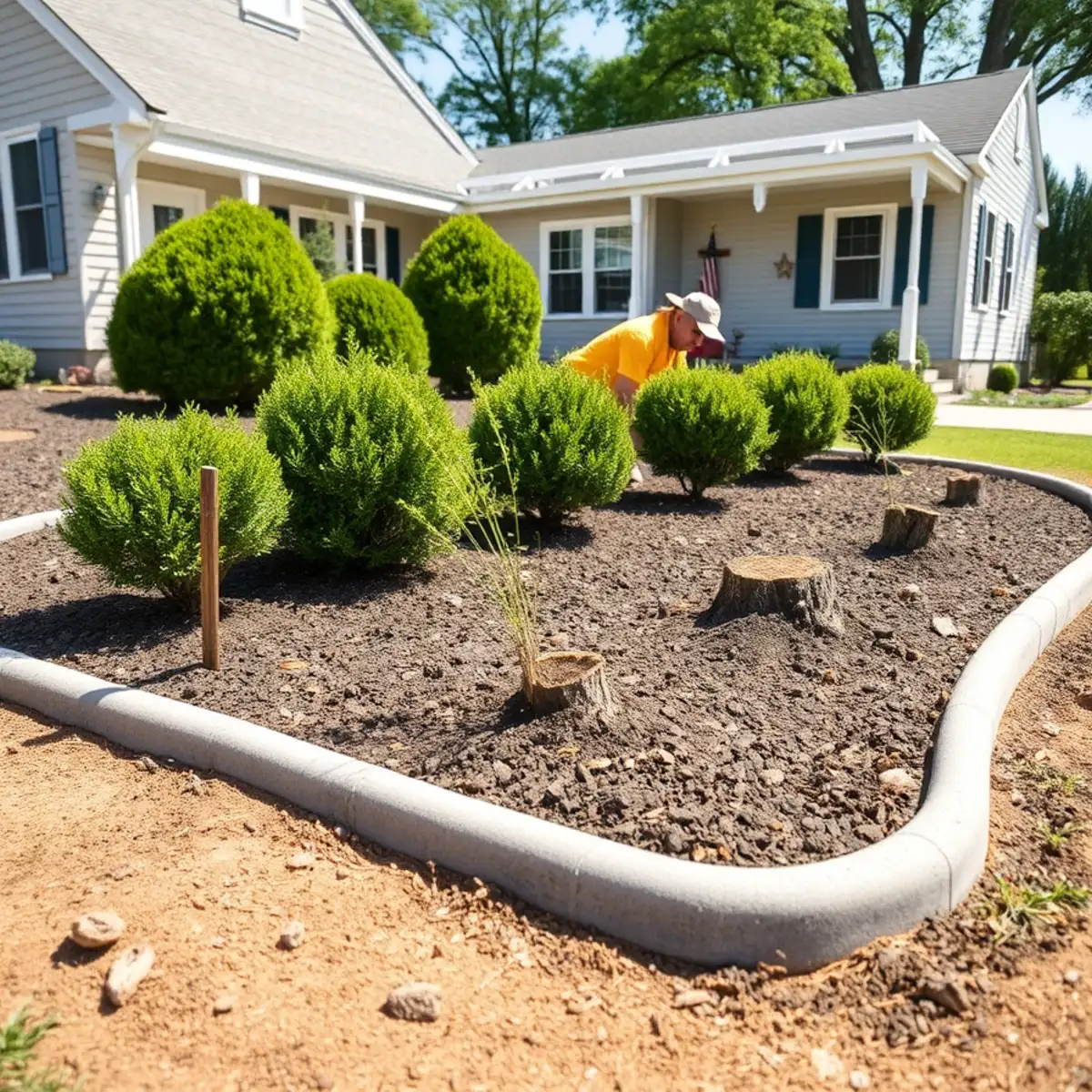 Renovated foundation planting at a Weymouth, MA home